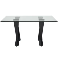 58" Darrah Modern Rectangle Glass Top Dining Table Black/Clear - HOMES: Inside + Out 11 58" Darrah Modern Rectangle Glass Top Dining Table Black/Clear - HOMES: Inside + Out -HOMES: Inside + Out Store GUEST c3a6937a 70f7 4829 bac2 4064d0c759e7
