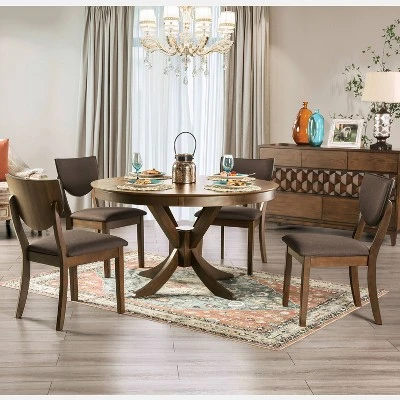 53" Raven Round Dining Table Walnut - HOMES: Inside + Out 2 53" Raven Round Dining Table Walnut - HOMES: Inside + Out - Image 2