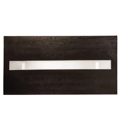 7pc Stevenson Glass Insert Open Shelf W/Led Lights Dining Table Set Black - HOMES: Inside + Out 2 7pc Stevenson Glass Insert Open Shelf W/Led Lights Dining Table Set Black - HOMES: Inside + Out - Image 2