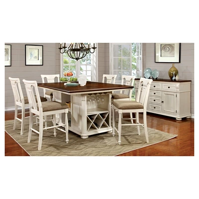 Set Of 2 Martha Country Counter Height Barstools Off-White/Red - HOMES: Inside + Out 2 Set Of 2 Martha Country Counter Height Barstools Off-White/Red - HOMES: Inside + Out - Image 2