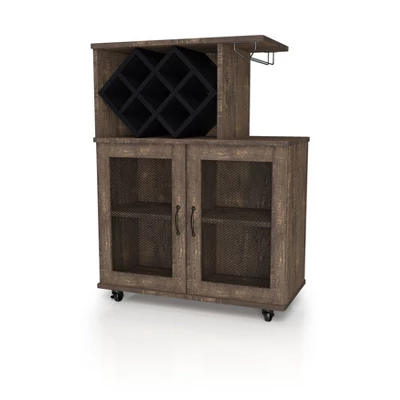 Morse Farmhouse Mobile Wine Cabinet Reclaimed Oak - HOMES: Inside + Out 3 Morse Farmhouse Mobile Wine Cabinet Reclaimed Oak - HOMES: Inside + Out - Image 3