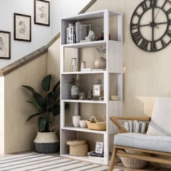 70.5" Montalva 5 Shelf Bookcase White Oak - HOMES: Inside + Out -HOMES: Inside + Out Store GUEST cc17e4de 17d3 47b8 8da4 a1b10330605a