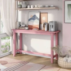 Rockland Counter Height Table With USB Port Antique Pink - HOMES: Inside + Out