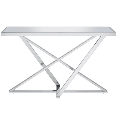 Drubeck Mirrored Rectangle Sofa Table Chrome - HOMES: Inside + Out 4 Drubeck Mirrored Rectangle Sofa Table Chrome - HOMES: Inside + Out - Image 4