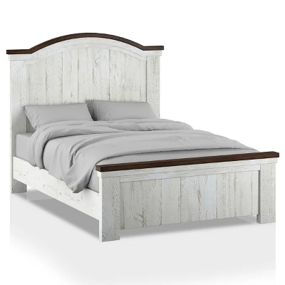 3pc Willow Rustic Bedroom Set With 2 Nightstands Distressed White/Walnut - HOMES: Inside + Out 3 3pc Willow Rustic Bedroom Set With 2 Nightstands Distressed White/Walnut - HOMES: Inside + Out - Image 3