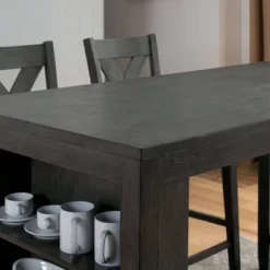 60" Larkridge Built-In Shelves Counter Height Table Gray - HOMES: Inside + Out -HOMES: Inside + Out Store GUEST d3995435 4355 4e00 96fe ce7bb2010f2d