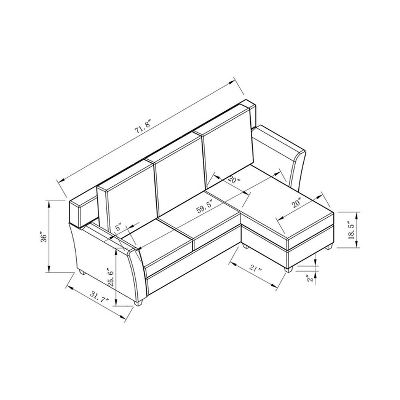 Henri Upholstered Sofa Dark Gray - HOMES: Inside + Out 3 Henri Upholstered Sofa Dark Gray - HOMES: Inside + Out - Image 3