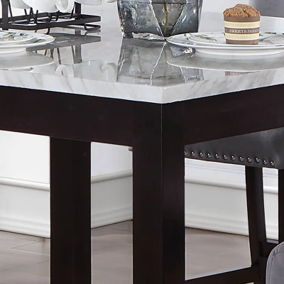 42" Brook Square Counter Height Dining Table With Faux Marble Top Espresso - HOMES: Inside + Out 2 42" Brook Square Counter Height Dining Table With Faux Marble Top Espresso - HOMES: Inside + Out - Image 2