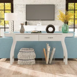 Haun 2 Drawer Console Table White Oak - HOMES: Inside + Out -HOMES: Inside + Out Store GUEST d951167b 4f58 4c98 b690 6f87bcf6aade