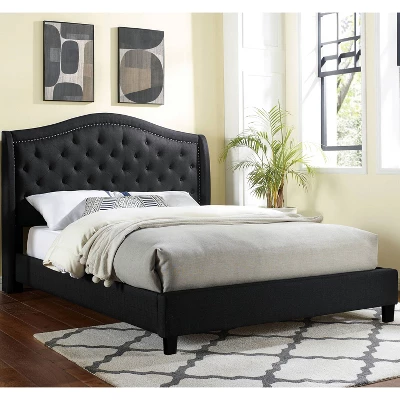 Bantris Tufted Headboard Platform Bed - HOMES: Inside + Out 1 Bantris Tufted Headboard Platform Bed - HOMES: Inside + Out