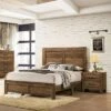 2pc Queen Quail Transitional Bedroom Set Rustic Light Walnut - HOMES: Inside + Out