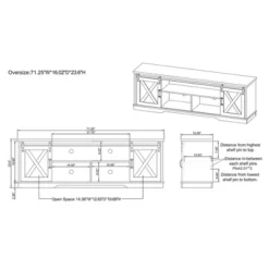 2pc Clander TV Stand And Bookcase Tower Set Vintage Gray Oak - HOMES: Inside + Out 32 2pc Clander TV Stand And Bookcase Tower Set Vintage Gray Oak - HOMES: Inside + Out -HOMES: Inside + Out Store GUEST df14e20e 68a6 41fb 8362 aed08eb3179f