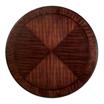 Gibeon Elegant Carved Pedestal Round Dining Table Brown - HOMES: Inside + Out 2 Gibeon Elegant Carved Pedestal Round Dining Table Brown - HOMES: Inside + Out - Image 2