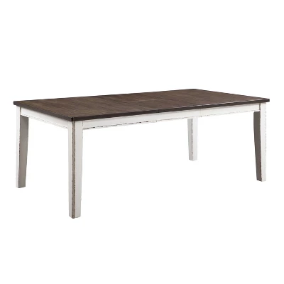 7pc Redmond Expandable Dining Table Set Weathered White/Dark Walnut/Warm Gray - HOMES: Inside + Out 1 7pc Redmond Expandable Dining Table Set Weathered White/Dark Walnut/Warm Gray - HOMES: Inside + Out