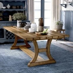 Shelia Solid Pine Wood Dining Table Rustic Pine - HOMES: Inside + Out -HOMES: Inside + Out Store GUEST e233210c 40c3 4812 bfa0 df60b9a56247
