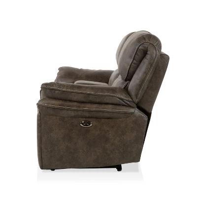 Nisbet Power Reclining Leather Loveseat With Cup Holders Mocha - HOMES: Inside + Out 3 Nisbet Power Reclining Leather Loveseat With Cup Holders Mocha - HOMES: Inside + Out - Image 3
