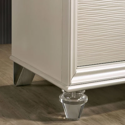 Fosset 6 Drawer Acrylic Legs Dresser Pearl White - HOMES: Inside + Out 2 Fosset 6 Drawer Acrylic Legs Dresser Pearl White - HOMES: Inside + Out - Image 2