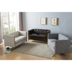Gasper Tufted Upholstered Loveseat Light Gray - HOMES: Inside + Out 9 Gasper Tufted Upholstered Loveseat Light Gray - HOMES: Inside + Out -HOMES: Inside + Out Store GUEST e5346638 0066 49e4 bc0a e56154d91e22
