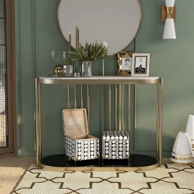 Solstice Glam Entryway Table Antique Brass - HOMES: Inside + Out 4 Solstice Glam Entryway Table Antique Brass - HOMES: Inside + Out - Image 4