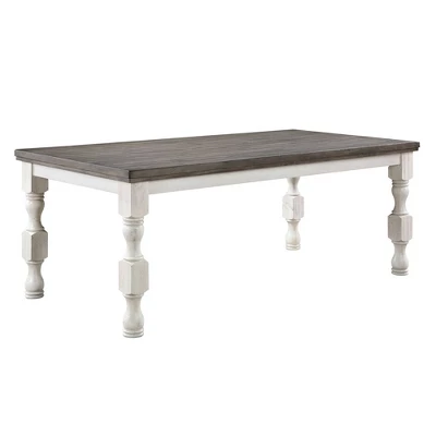 5pc Cambrien Rustic Farmhouse Dining Set Antique White/Gray - HOMES: Inside + Out 4 5pc Cambrien Rustic Farmhouse Dining Set Antique White/Gray - HOMES: Inside + Out - Image 4