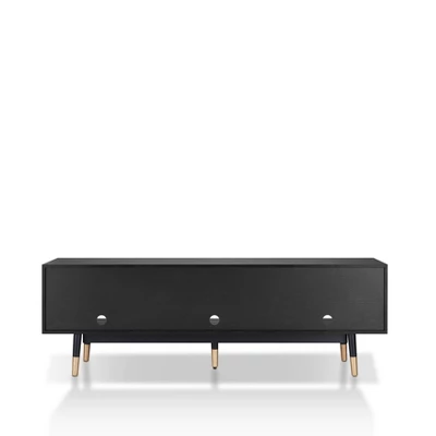 Vanore Mid-Century 3 Drawer TV Stand For TVs Up To 80" Black - HOMES: Inside + Out 8 Vanore Mid-Century 3 Drawer TV Stand For TVs Up To 80" Black - HOMES: Inside + Out - Image 8