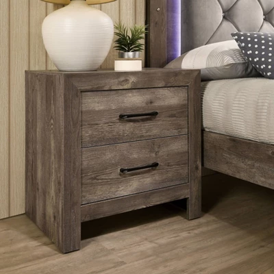 Great Basin 2 Drawer Nightstand Rustic Natural Tone - HOMES: Inside + Out 1 Great Basin 2 Drawer Nightstand Rustic Natural Tone - HOMES: Inside + Out