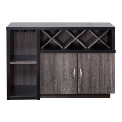 Alsco Buffet Server With Wine Rack Distressed Gray/ Light Oak - HOMES: Inside + Out 2 Alsco Buffet Server With Wine Rack Distressed Gray/ Light Oak - HOMES: Inside + Out - Image 2
