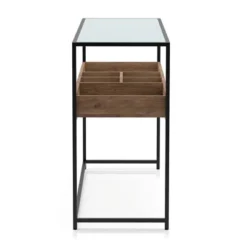 Reattie Glass Top Entryway Table Brown/Matte Black - HOMES: Inside + Out -HOMES: Inside + Out Store GUEST f73653f1 4449 4650 8fa3 bc7e17d5c05b