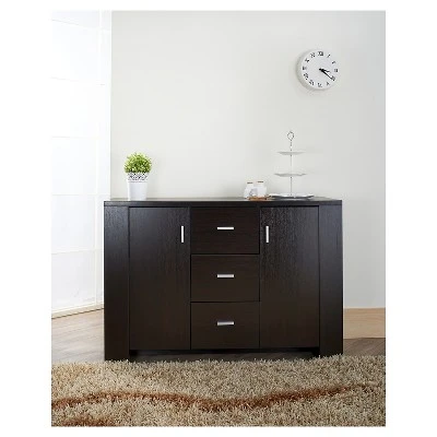Inger Modern Buffet W/Side Shelves Espresso - HOMES: Inside + Out 1 Inger Modern Buffet W/Side Shelves Espresso - HOMES: Inside + Out