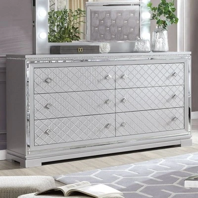 Tenaya 6 Drawer Dresser Silver - HOMES: Inside + Out 1 Tenaya 6 Drawer Dresser Silver - HOMES: Inside + Out
