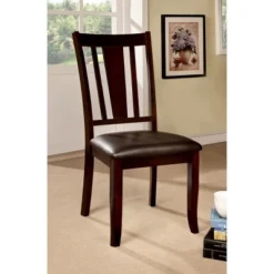 Set Of 2 Glaivewood Barred Back Leatherette Padded Side Chair Espresso - HOMES: Inside + Out
